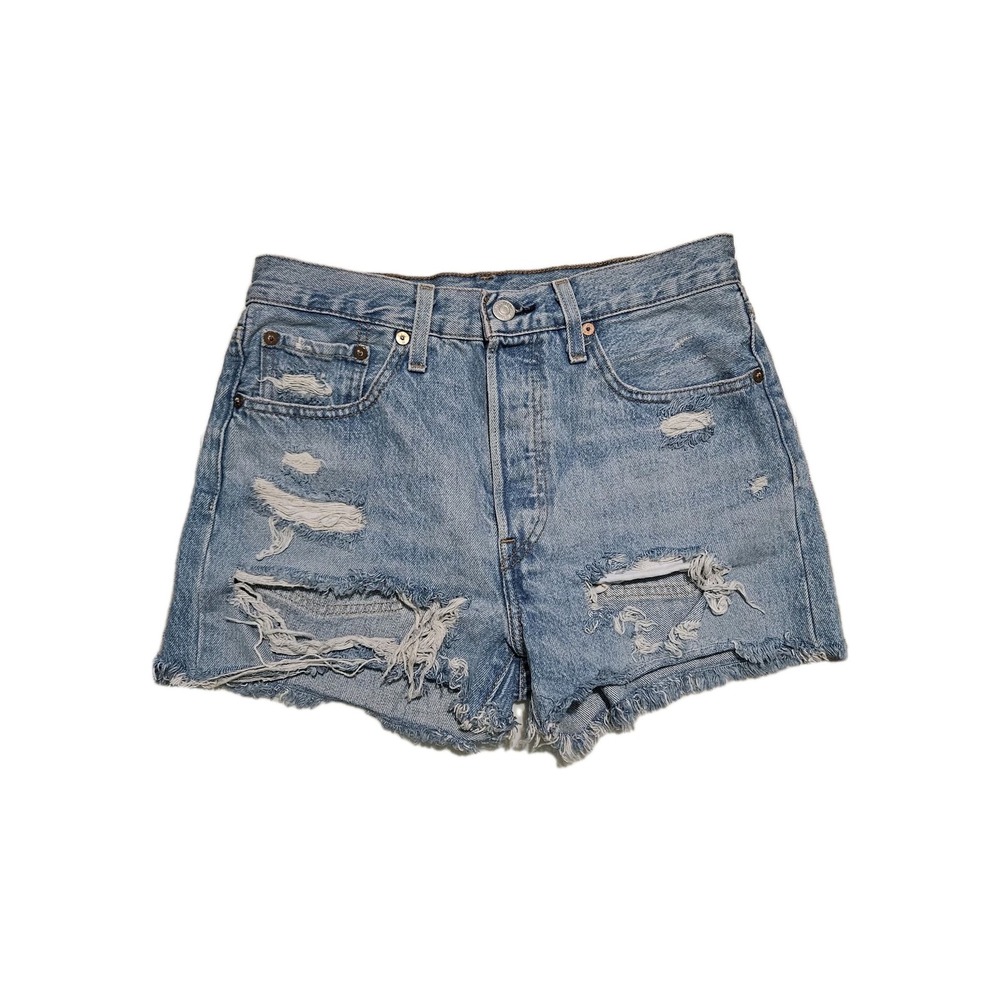 Levis 501 Jean Shorts Size 26‎ Distressed Premium 501 Denim Cut Off Cowgirl